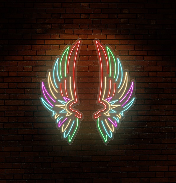 Colourful Wings Neon Sign