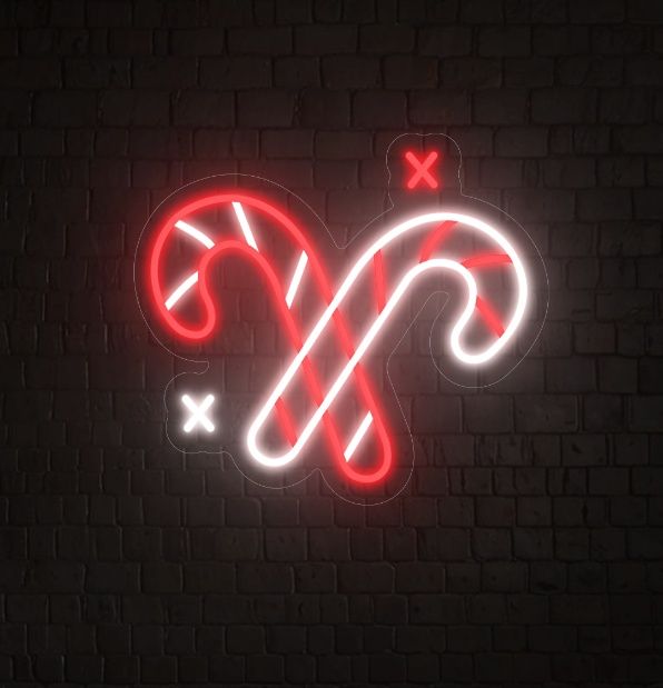 Candy Cane Neon Sign