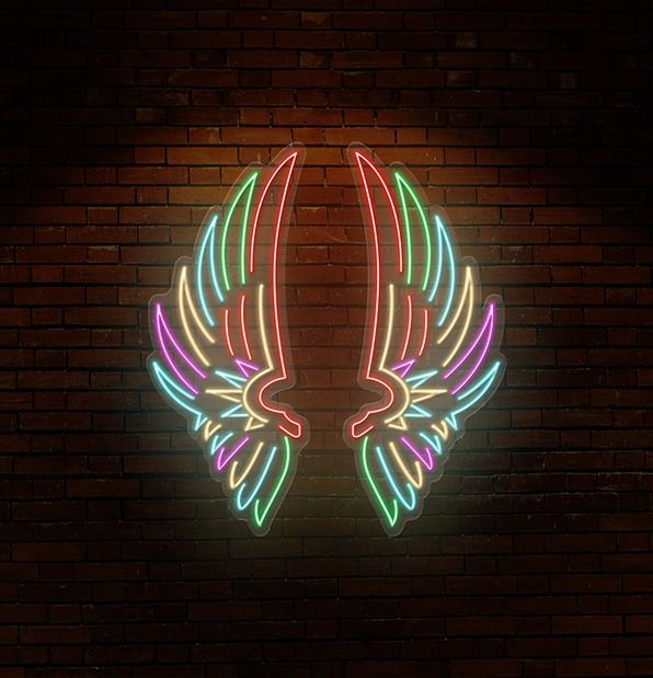 Colourful Wings Neon Sign
