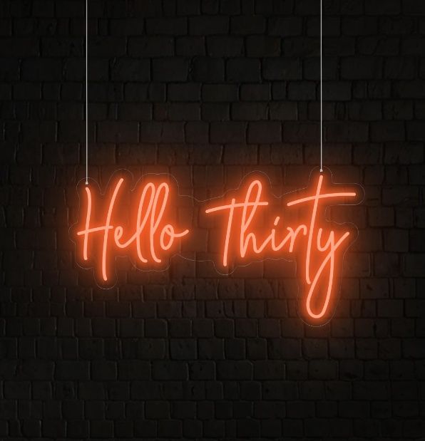 Hello Thirty Light Up Birthday Sign