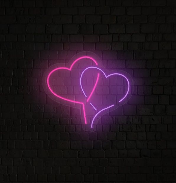 Neon Heart Valentine Signs