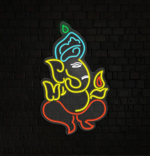 SG Print Ganesh ji neon signlight