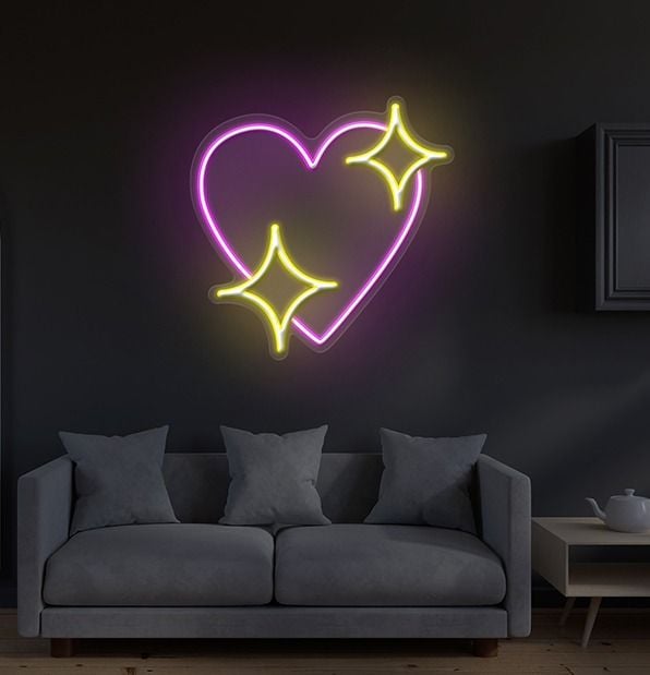 Shining Heart Neon Light Sign