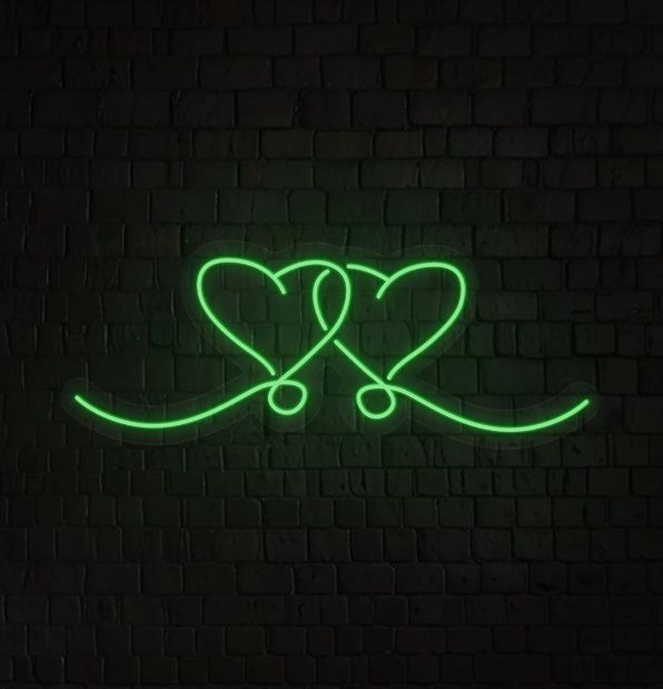 Double Heart Neon Sign